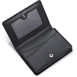 Men's Black Genuine Leather Credit Holder Pocket Bifold Wallets Card Design